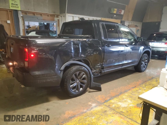 2022 Honda Ridgeline Sport with VIN 5FPYK3F1XNB010405, listed as a Copart auction lot 87934955 with 26,048 mi miles and Salvage title. Bid and sale history available at DreamBid. Image 3.