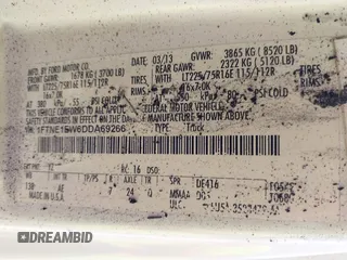2013 Ford Econoline Cargo Commercial with VIN 1FTNE1EW6DDA69266, listed as a IAAI auction lot 42040253 with Not provided miles and . Bid and sale history available at DreamBid. Image 9.