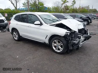 2020 BMW X3 sDrive30i with VIN 5UXTY3C04L9C53343, listed as a IAAI auction lot 41208883 with 1 mi miles. Bid and sale history available at carsss.com. Image 1.