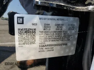 2019 Cadillac CTS Luxury RWD with VIN 1G6AR5SX1K0147998, listed as a Copart auction lot 59641595 with 37,636 mi miles and Clean title. Bid and sale history available at DreamBid. Image 12.