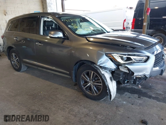 2019 Infiniti QX60 Luxe with VIN 5N1DL0MM8KC558679, listed as a IAAI auction lot 41973649 with 51,867 mi miles and . Bid and sale history available at DreamBid. Image 1.