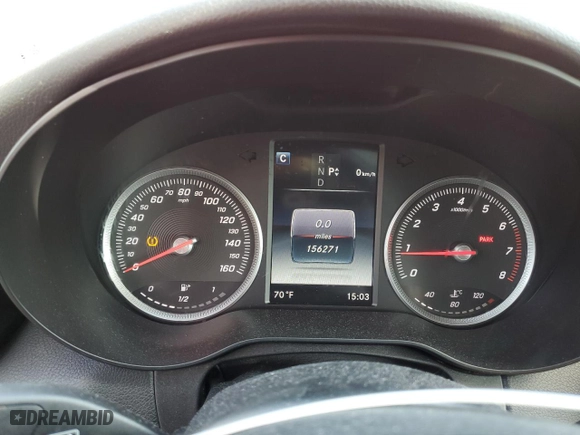 2017 Mercedes-Benz C-Class C 300 with VIN WDDWJ4KB3HF338651, listed as a Copart auction lot 48659375 with 156,271 mi miles and Salvage Title. Bid and sale history available at carsss.com. Image 9.