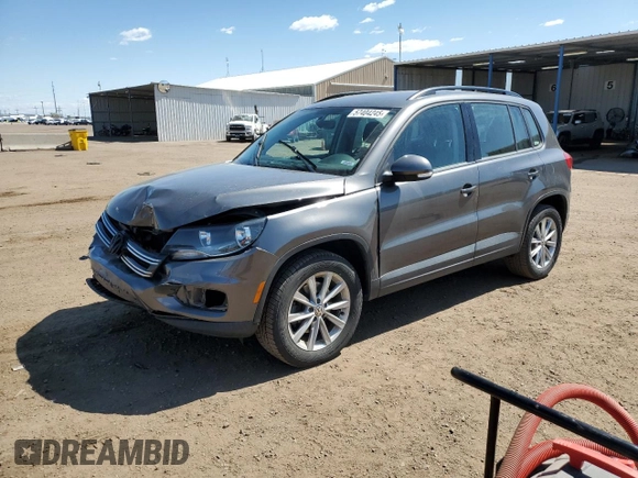 2017 Volkswagen Tiguan S with VIN WVGBV7AX6HK046412, listed as a Copart auction lot 57404245 with 75,881 mi miles and Salvage title. Bid and sale history available at DreamBid. Image 1.