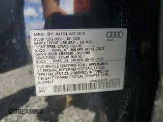 2015 Audi Q7 S line Prestige with VIN WA1DGAFE1FD031906, listed as a Copart auction lot 56701145 with 92,674 mi miles and Salvage title. Bid and sale history available at DreamBid. Image 13.