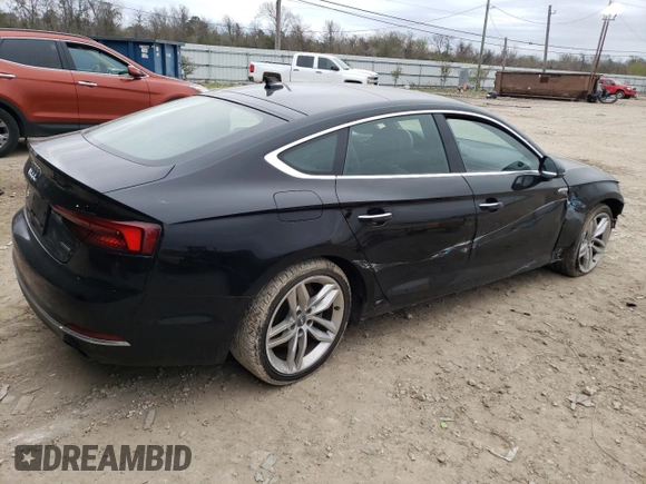 2019 Audi A5 Sportback Premium with VIN WAUANCF58KA056255, listed as a Copart auction lot 41666253 with 50,484 mi miles. Bid and sale history available at carsss.com. Image 3.