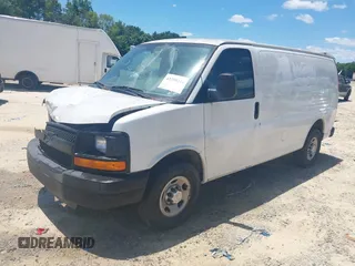 2014 Chevrolet Express Cargo with VIN 1GCWGFBA4E1207247, listed as a IAAI auction lot 42259244 with 169,971 mi miles and . Bid and sale history available at DreamBid. Image 2.