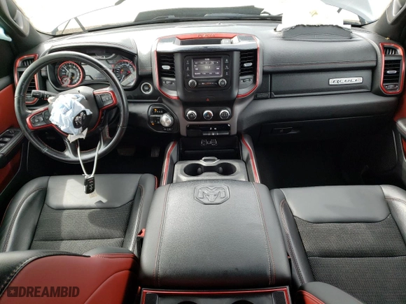 2019 Ram 1500 Rebel with VIN 1C6SRFET7KN841962, listed as a Copart auction lot 46707513 with 55,643 mi miles and Salvage Title. Bid and sale history available at carsss.com. Image 8.