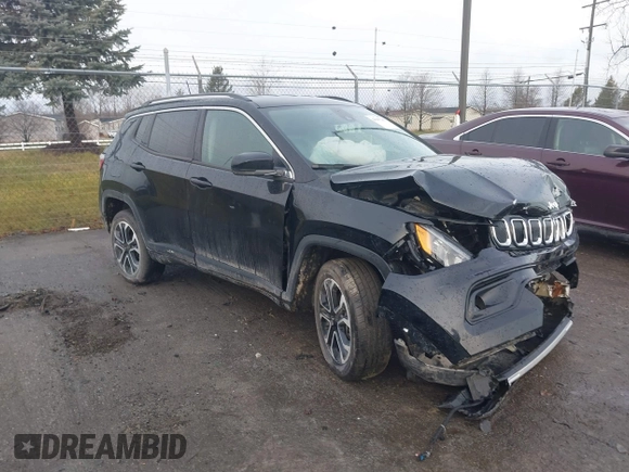 2022 Jeep Compass Limited with VIN 3C4NJDCBXNT150313, listed as a IAAI auction lot 41207215 with 44,415 mi miles and . Bid and sale history available at DreamBid. Image 1.