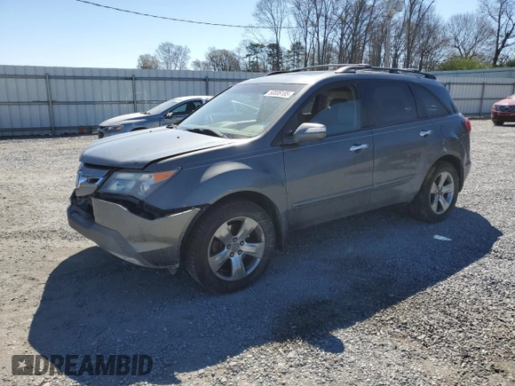 2007 Acura MDX Sport/Entertainment Pkg with VIN 2HNYD28847H522028, listed as a Copart auction lot 50006185 with 138,286 mi miles and Salvage Title. Bid and sale history available at carsss.com. Image 1.