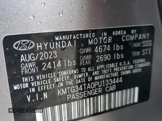 2023 Genesis G70 2.0T with VIN KMTG34TA0PU133444, listed as a Copart auction lot 75122434 with 0 mi miles and Non Repairable. Bid and sale history available at carsss.com. Image 13.