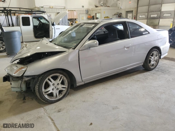 2001 Honda Civic EX with VIN 1HGEM21921L040519, listed as a Copart auction lot 52630005 with 0 mi miles and Salvage Title. Bid and sale history available at carsss.com. Image 1.