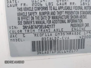 2014 Nissan Sentra S with VIN 3N1AB7AP3EL642177, listed as a IAAI auction lot 42022129 with 153,289 mi miles and . Bid and sale history available at DreamBid. Image 9.