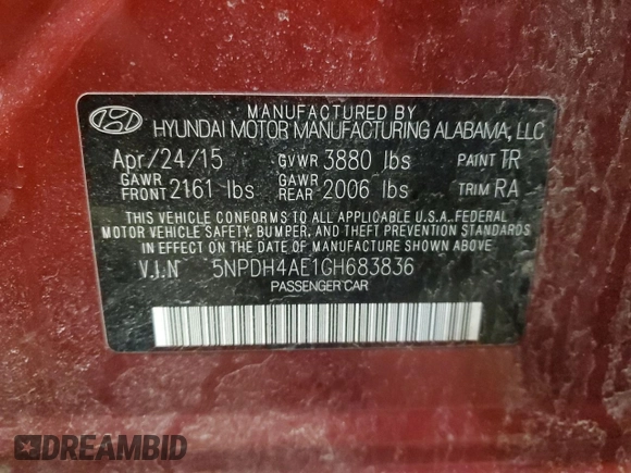 2016 Hyundai Elantra SE with VIN 5NPDH4AE1GH683836, listed as a Copart auction lot 49046745 with 113,470 mi miles and Clean Title. Bid and sale history available at DreamBid. Image 12.