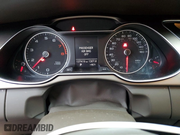 2013 Audi A4 Premium with VIN WAUAFAFL2DA059137, listed as a Copart auction lot 41964395 with 137,419 mi miles and Salvage Title. Bid and sale history available at carsss.com. Image 9.