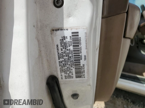 2001 Toyota Camry CE z VIN 4T1BG22K11U848960, wystawiony jako Copart lot #57259655 z przebiegiem 219 477 mil mil oraz Szkoda całkowita • Salvage title. Historia ofert i sprzedaży dostępna na DreamBid. Obrazek 12.