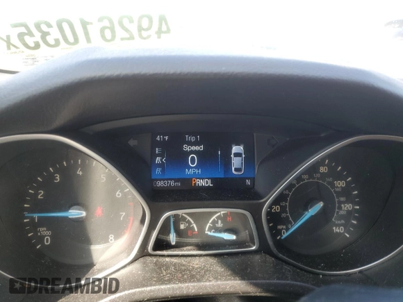 2016 Ford Focus SE with VIN 1FADP3F28GL398046, listed as a Copart auction lot 49261035 with 98,376 mi miles and Salvage Title. Bid and sale history available at carsss.com. Image 9.