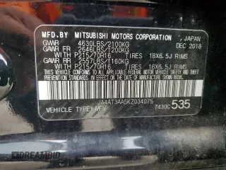 2019 Mitsubishi Eclipse Cross ES with VIN JA4AT3AA5KZ034075, listed as a Copart auction lot 52175365 with 83,304 mi miles and Salvage title. Bid and sale history available at DreamBid. Image 14.