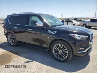 2018 Infiniti QX80 z VIN JN8AZ2NF1J9663159, wystawiony jako Copart lot #57678515 z przebiegiem 109 584 mil mil oraz Szkoda całkowita • Salvage title. Historia ofert i sprzedaży dostępna na DreamBid. Obrazek 4.