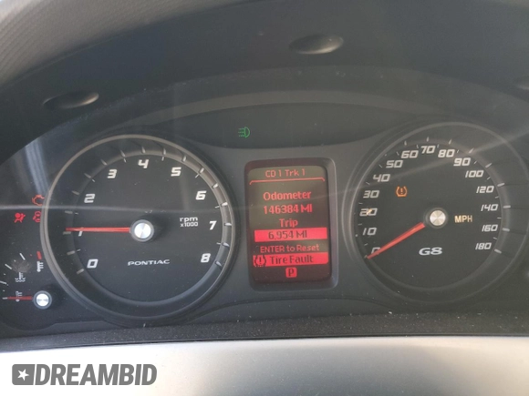2009 Pontiac G8 with VIN 6G2ER57749L235662, listed as a Copart auction lot 73972344 with 146,384 mi miles and Salvage Title. Bid and sale history available at DreamBid. Image 9.