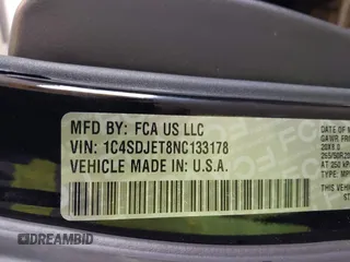 2022 Dodge Durango Citadel with VIN 1C4SDJET8NC133178, listed as a IAAI auction lot 42559755 with 61,736 mi miles and . Bid and sale history available at DreamBid. Image 9.