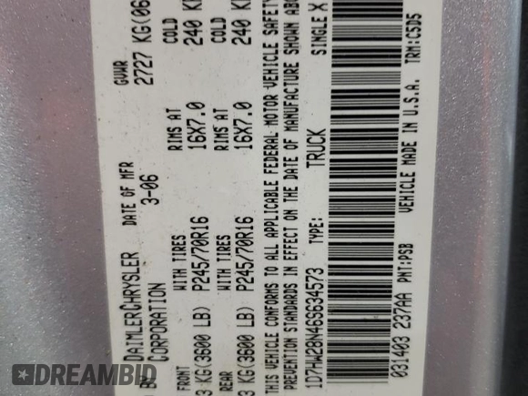 2006 Dodge Dakota ST with VIN 1D7HW28N46S634573, listed as a Copart auction lot 43834355 with 158,343 mi miles and Salvage Title. Bid and sale history available at DreamBid. Image 14.