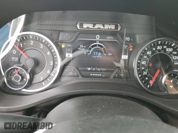 2023 Ram 1500 with VIN C6RREJT3PN534875, listed as a Copart auction lot 72897884 with 32,062 mi miles and Salvage title. Bid and sale history available at DreamBid. Image 9.
