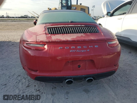 2017 Porsche 911 4 with VIN WP0BA2A99HS132236, listed as a Copart auction lot 76339244 with 0 mi miles and Non Repairable. Bid and sale history available at carsss.com. Image 6.