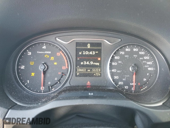 2015 Audi A3 2.0 TDI Premium Plus with VIN WAUCJGFF6F1079317, listed as a Copart auction lot 73839753 with 104,422 mi miles. Bid and sale history available at carsss.com. Image 9.