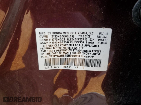 2014 Acura MDX Advance z VIN 5FRYD3H87EB019980, wystawiony jako Copart lot #78949984 z przebiegiem Nie podano mil oraz Szkoda całkowita • Salvage title. Historia ofert i sprzedaży dostępna na DreamBid. Obrazek 14.