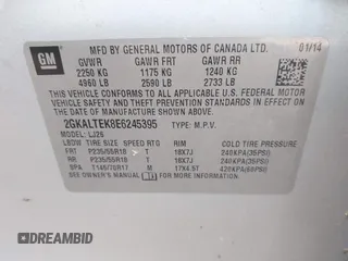 2014 GMC Terrain SLT with VIN 2GKALTEK8E6245395, listed as a IAAI auction lot 42243597 with 261,369 mi miles and . Bid and sale history available at DreamBid. Image 9.