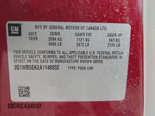 2010 Chevrolet Impala LT with VIN 2G1WB5EK2A1148032, listed as a IAAI auction lot 30866773 with 107,761 mi miles and . Bid and sale history available at DreamBid. Image 9.