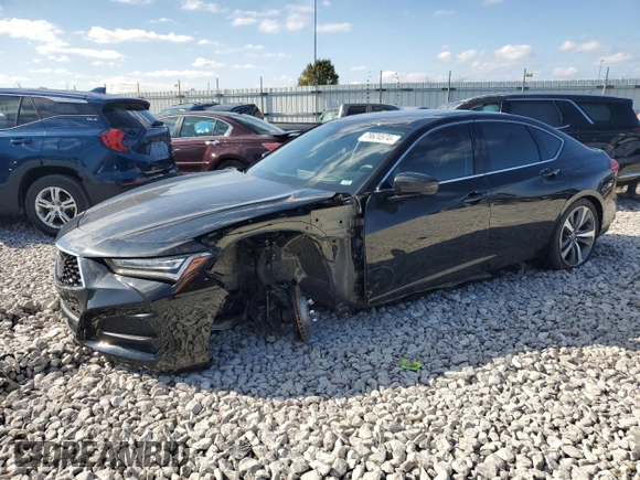 2021 Acura TLX w/Advance Package with VIN 19UUB5F66MA000591, listed as a Copart auction lot 79624574 with 18,339 mi miles and Salvage Title. Bid and sale history available at carsss.com. Image 1.