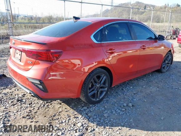 2019 Kia Forte EX with VIN 3KPF54AD7KE070948, listed as a IAAI auction lot 41982763 with 104,915 mi miles. Bid and sale history available at carsss.com. Image 4.