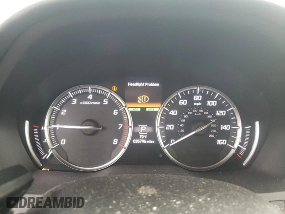 2019 Acura MDX Technology with VIN 5J8YD3H57KL006406, listed as a Copart auction lot 54183075 with 35,796 mi miles and Salvage title. Bid and sale history available at DreamBid. Image 9.