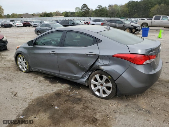 2013 Hyundai Elantra Limited with VIN 5NPDH4AE9DH323984, listed as a Copart auction lot 51162285 with 154,470 mi miles and Salvage Title. Bid and sale history available at carsss.com. Image 2.
