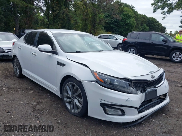 2014 Kia Optima SXL Turbo with VIN 5XXGR4A65EG263055, listed as a IAAI auction lot 40468453 with 93,494 mi miles and . Bid and sale history available at DreamBid. Image 1.