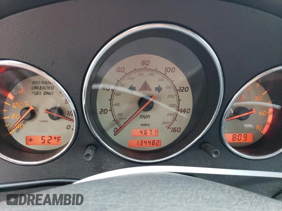 1998 Mercedes-Benz SLK 230/320 with VIN WDBKK47F5WF021225, listed as a Copart auction lot 78229924 with 134,482 mi miles and Salvage Title. Bid and sale history available at DreamBid. Image 9.