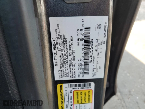 2016 Ford Fusion SE Hybrid z VIN 3FA6P0LU2GR342876, wystawiony jako Copart lot #65036385 z przebiegiem 118 832 mil mil oraz Czysty tytuł • Clean title. Historia ofert i sprzedaży dostępna na DreamBid. Obrazek 12.