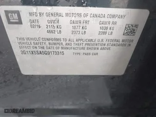 2016 Chevrolet Impala LS with VIN 2G11X5SA5G9173315, listed as a IAAI auction lot 41116158 with 203,983 mi miles. Bid and sale history available at carsss.com. Image 9.