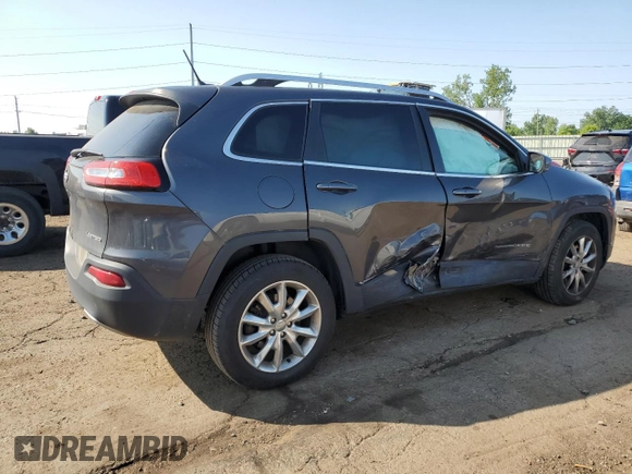 2014 Jeep Cherokee Limited with VIN 1C4PJMDB2EW215897, listed as a Copart auction lot 59576765 with 107,071 mi miles and Salvage title. Bid and sale history available at DreamBid. Image 3.