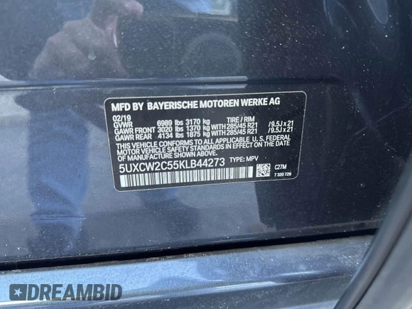 2019 BMW X7 xDrive40i z VIN 5UXCW2C55KLB44273, wystawiony jako IAAI lot #41762723 z przebiegiem 135 765 mil mil oraz . Historia ofert i sprzedaży dostępna na DreamBid. Obrazek 9.