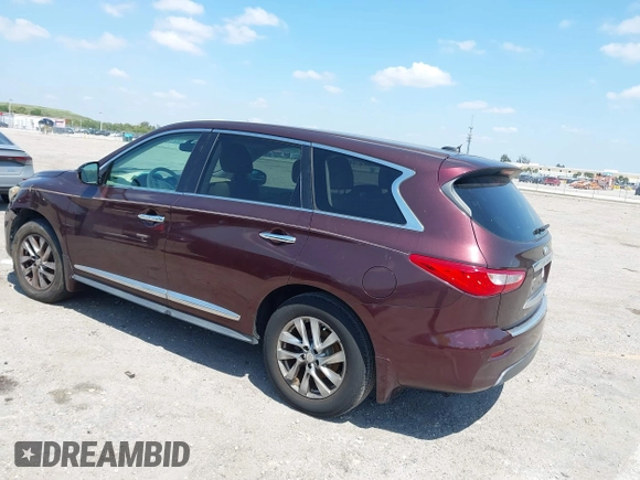 2013 Infiniti JX35 with VIN 5N1AL0MM6DC332579, listed as a IAAI auction lot 42138584 with 137,046 mi miles and . Bid and sale history available at DreamBid. Image 3.