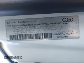 2018 Audi R8 Spyder performance z VIN WUA4BCFX7J7902058, wystawiony jako IAAI lot #40861482 z przebiegiem 20 951 mil mil oraz . Historia ofert i sprzedaży dostępna na DreamBid. Obrazek 9.