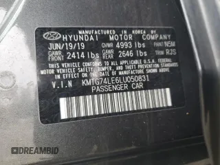 2020 Genesis G70 Advanced with VIN KMTG74LE6LU050831, listed as a Copart auction lot 86906644 with 35,901 mi miles and Salvage Title. Bid and sale history available at DreamBid. Image 14.