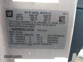 2012 GMC Acadia SLT1 with VIN 1GKKRREDXCJ154796, listed as a IAAI auction lot 42020825 with 71,464 mi miles. Bid and sale history available at carsss.com. Image 9.