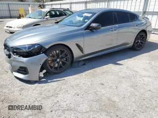 2025 BMW 8 Series M850i with VIN WBAGV8C02SCS15792, listed as a Copart auction lot 47324855 with 3,962 mi miles and Salvage Title. Bid and sale history available at carsss.com. Image 1.