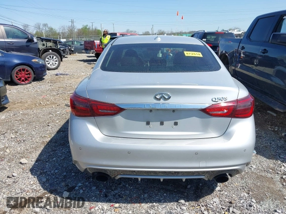 2018 Infiniti Q50 3.0t LUXE with VIN JN1EV7AP8JM355426, listed as a IAAI auction lot 41990581 with 73,042 mi miles. Bid and sale history available at carsss.com. Image 15.
