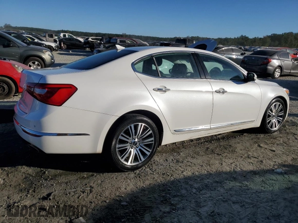 2015 Kia Cadenza Premium with VIN KNALN4D7XF5195059, listed as a Copart auction lot 75495444 with 114,742 mi miles and Salvage Title. Bid and sale history available at carsss.com. Image 3.