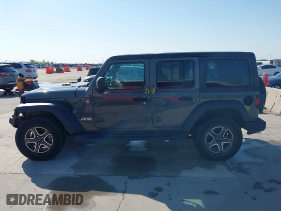 2020 Jeep Wrangler Unlimited Sport S with VIN 1C4HJXDN9LW223055, listed as a IAAI auction lot 41975355 with 61,349 mi miles and . Bid and sale history available at DreamBid. Image 15.
