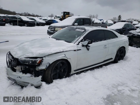 2018 Audi RS 5 z VIN WUAPWAF53JA902100, wystawiony jako Copart lot #45120285 z przebiegiem 39 423 mil mil oraz Szkody całkowita. Historia ofert i sprzedaży dostępna na DreamBid. Obrazek 1.